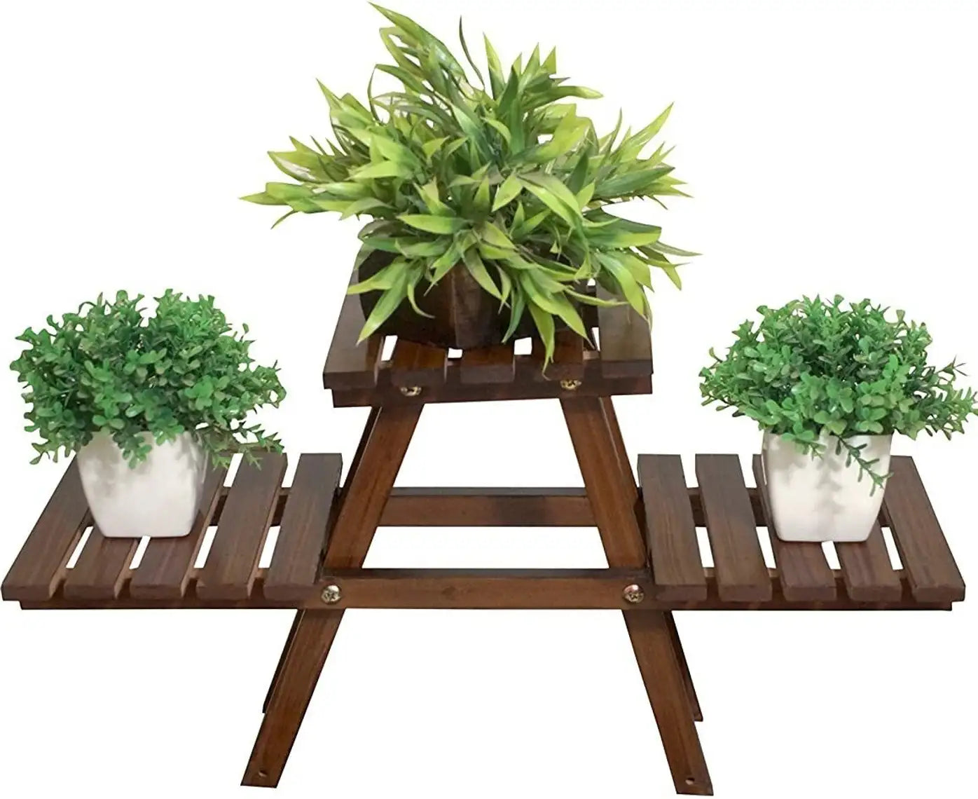 Foldable 3-Tier Wooden Plant Stand