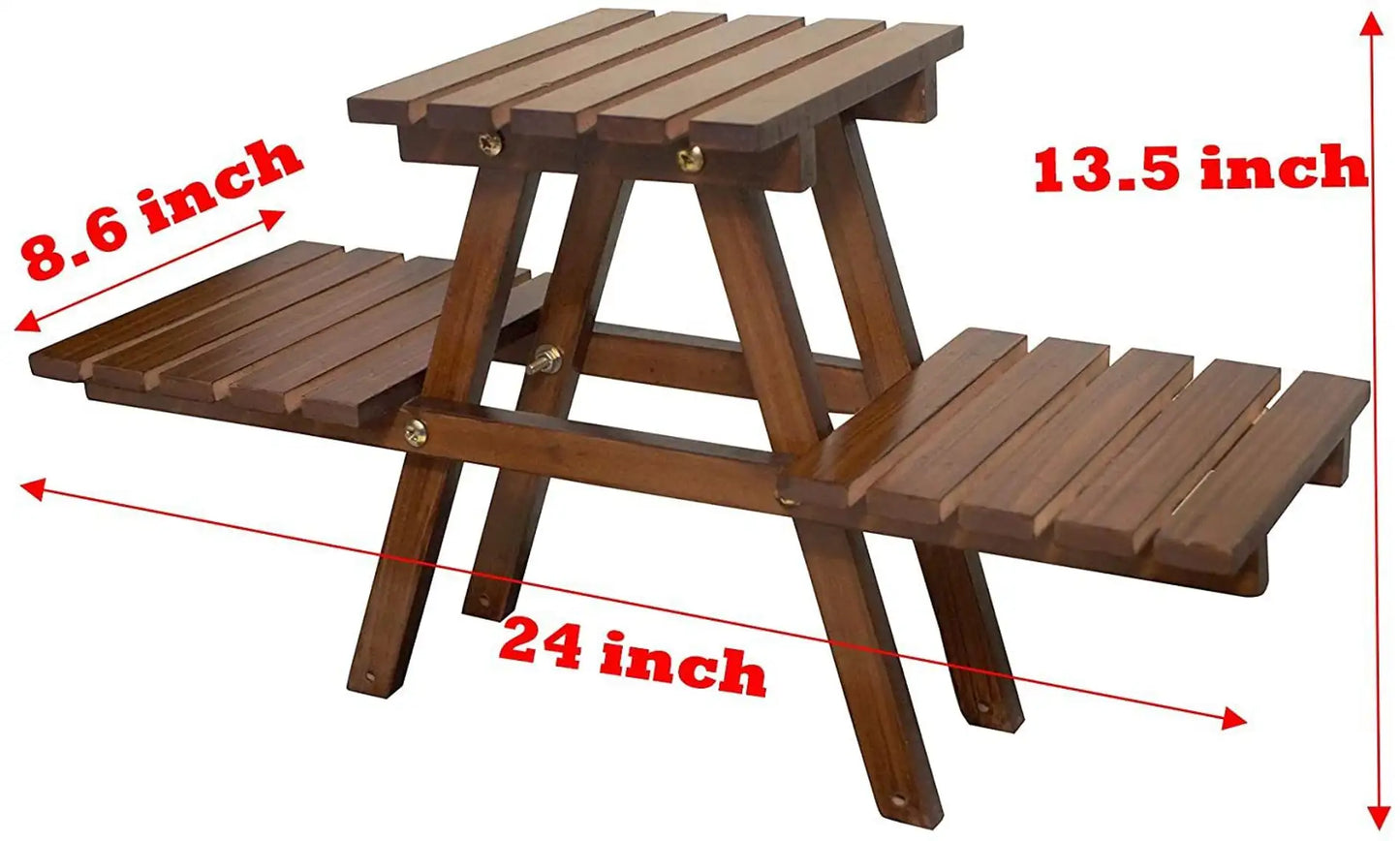 Foldable 3-Tier Wooden Plant Stand