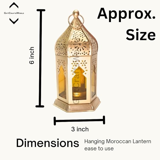 Royal Golden Cutwork Tabletop & Hanging Moroccan Candle Holder