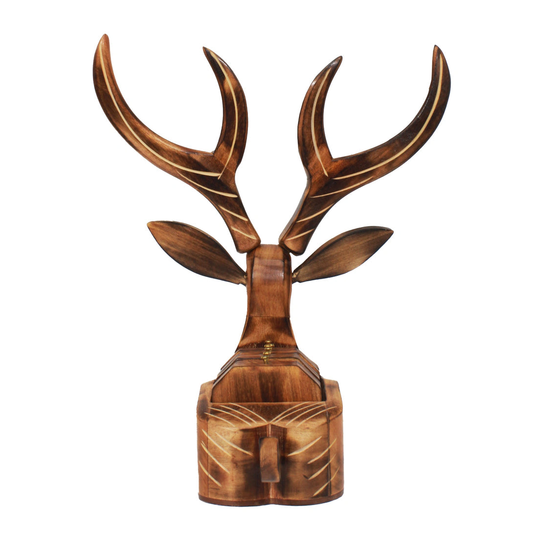 Handcrafted Wooden Deer Coaster Set